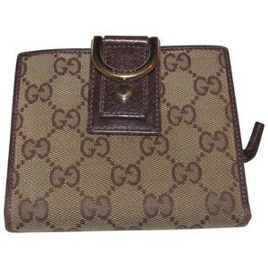 GUCCI Brown Large G Logo Print Coated Canvas